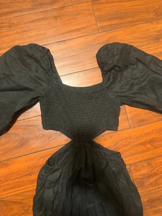 Faithfull the Brand Black Cutout Maxi with Puff Sleeves - Picture 4 of 9